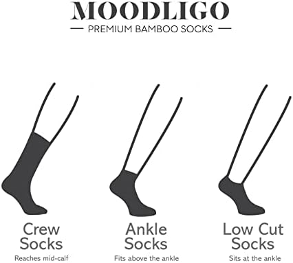 גרבי נשים במבוק של Moodligo Premium | גרבי צוות ארוכים | ריבוי תאר 6 זוגות | שחור | עם ארגז קשיח | סופר